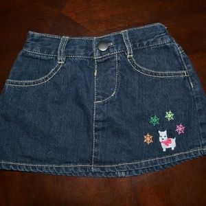 Gymboree Jean Skirt with white puppy